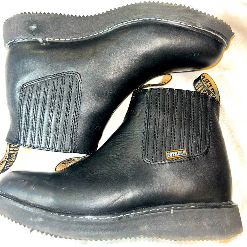 POTRERO Chealse Leather Boots Womens SZ 7 Black Classic Gothy Gorpcore Travel